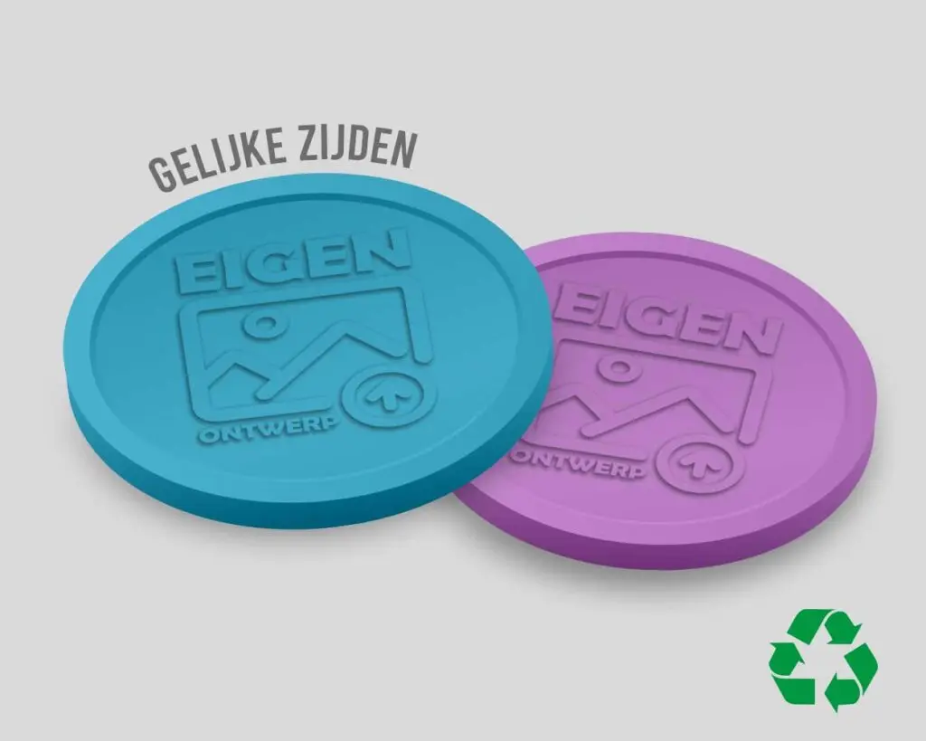 Eco Embossed Tokens | Identical Sides | 29mm | Upload Your Own Design
