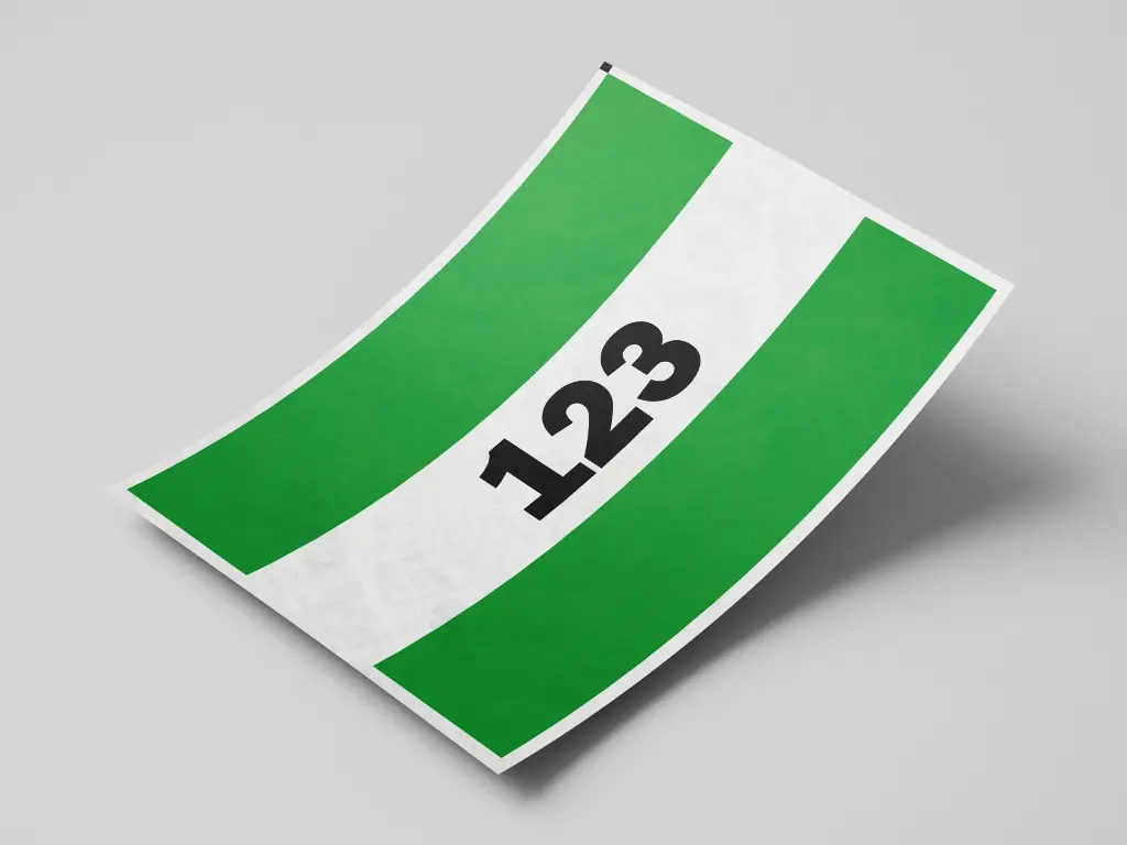 Startnummers 160×180 mm