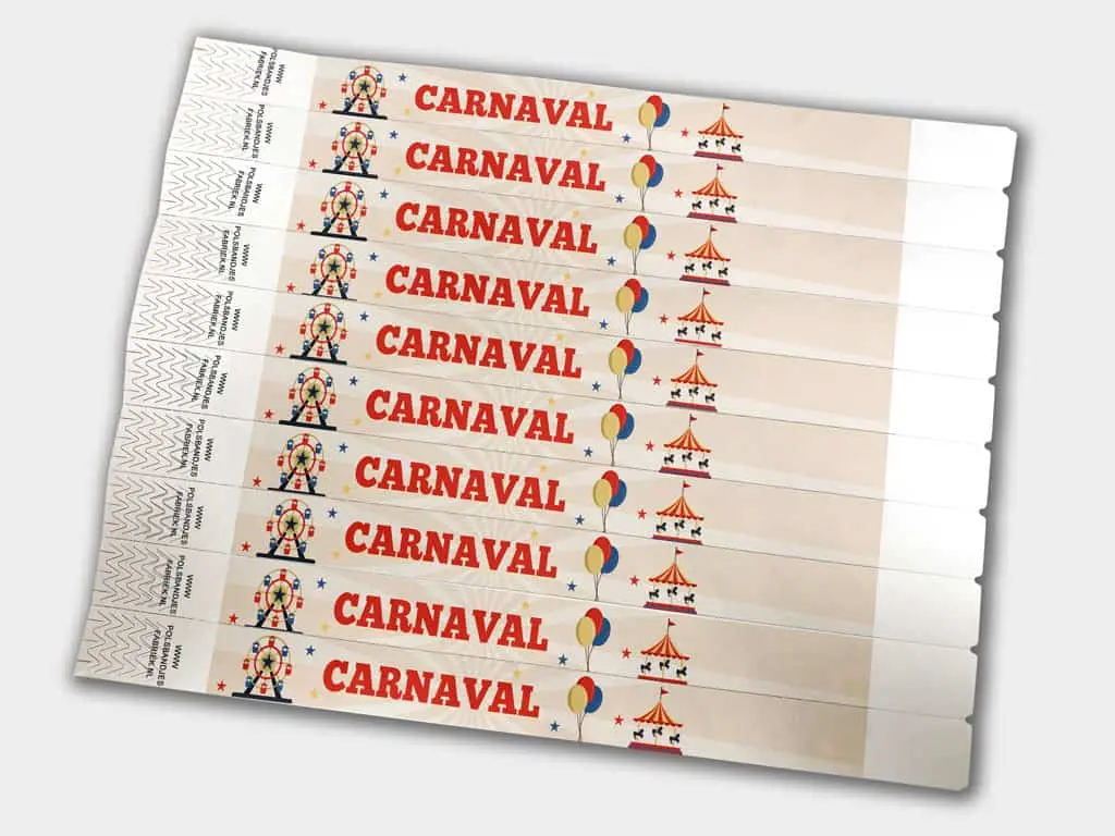 Tyvek Wristbands | Carnaval Theme