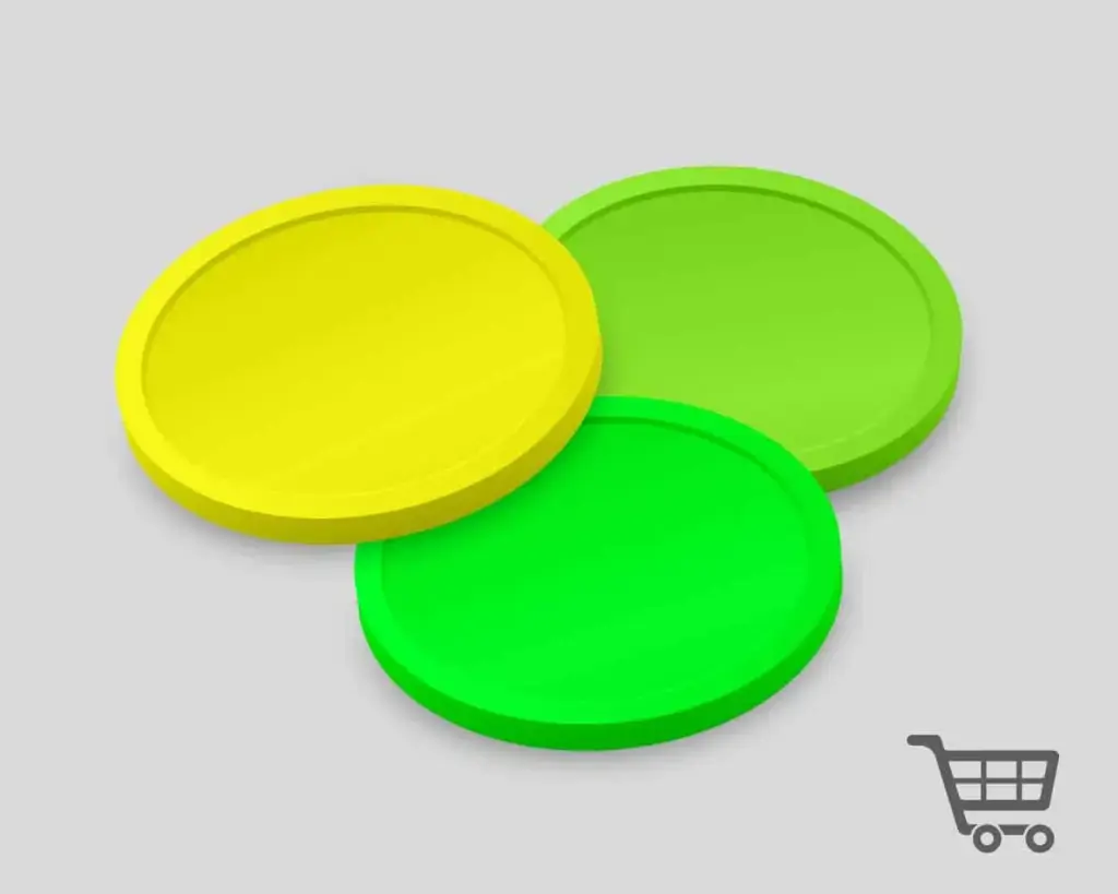 1 Euro Shopping Cart Tokens 23mm | Unprinted