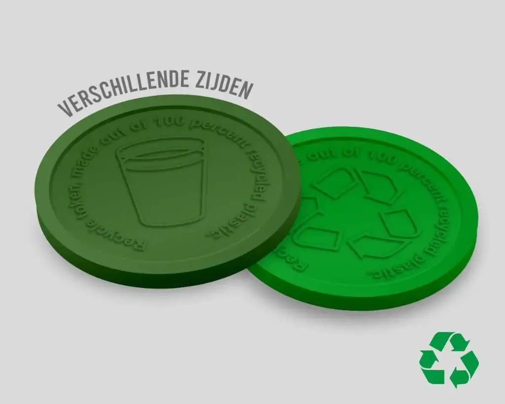 Eco Recycle Tokens 29mm | Cup | Different sides