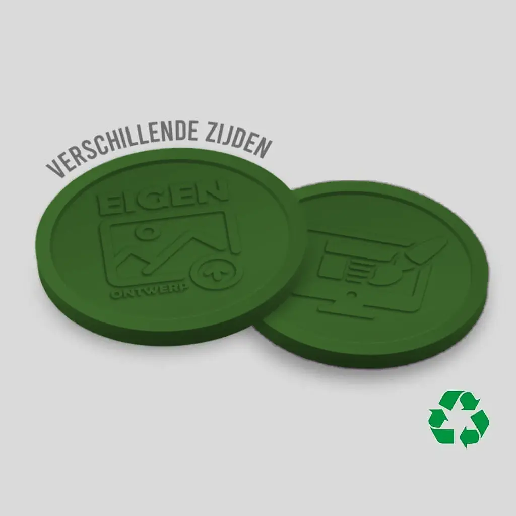 Custom Eco Embossed Tokens | 29mm | Different sides | Upload Your Own Design