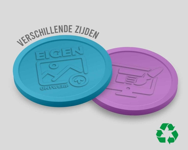 Custom Eco Embossed Tokens | 29mm | Different sides | Upload Your Own Design