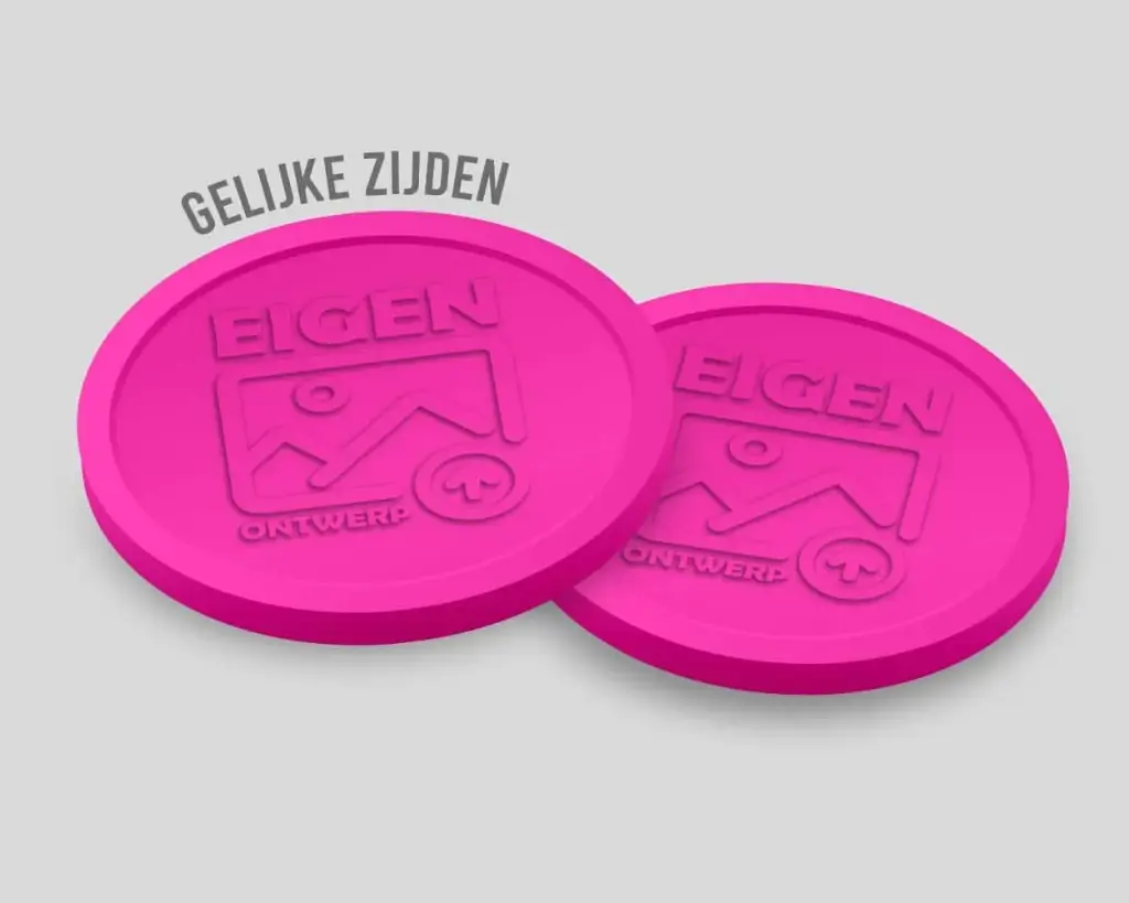 Relief Consumptiemunten Gelijke zijde 29mm | Eigen Ontwerp