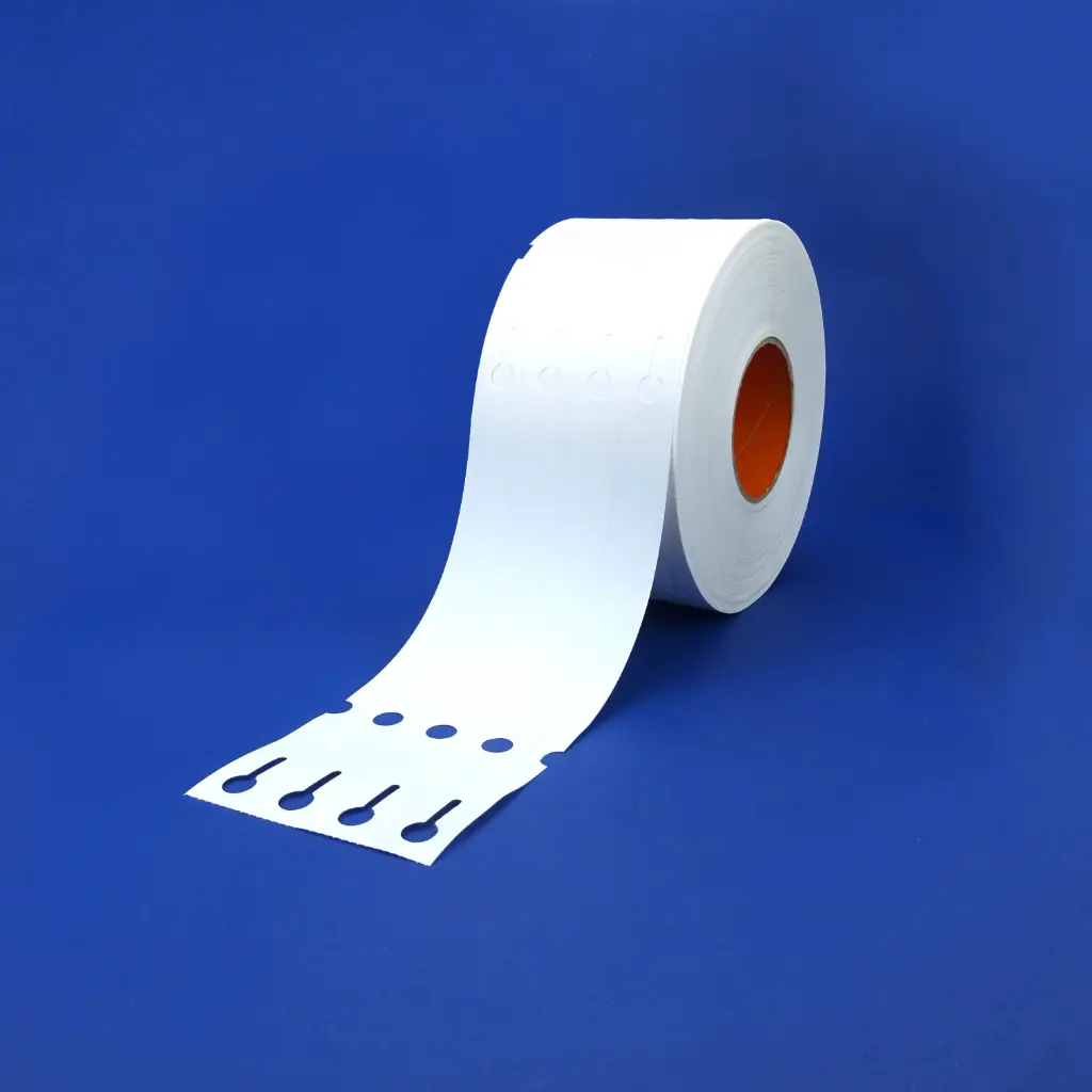 Rol T.T. Sleufetiketten 25 x 250 mm, Wit,