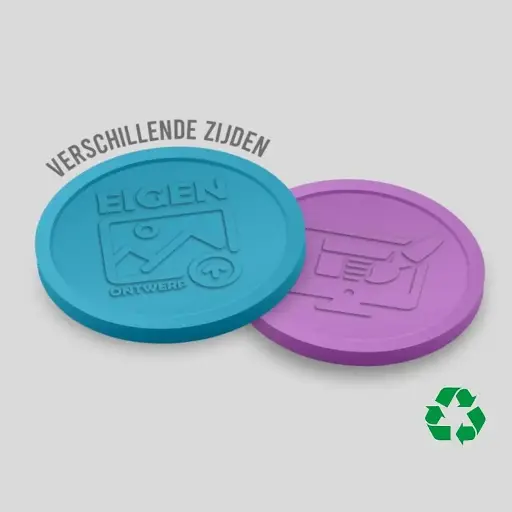 Custom Eco Embossed Tokens | 29mm | Different sides | Upload Your Own Design