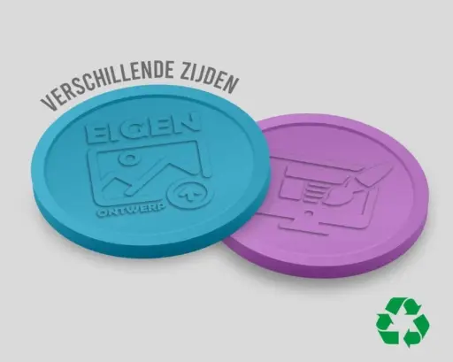 Custom Eco Embossed Tokens | 29mm | Different sides | Upload Your Own Design