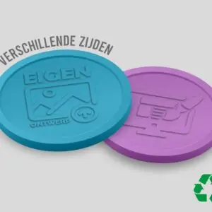 Eco Relief Consumptiemunten Verschillende zijde 29mm | Eigen Ontwerp 